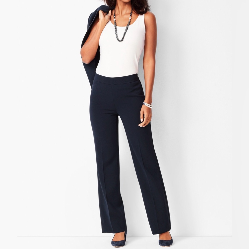 MTalbots Women’s Dark Navy Blue Wide Leg Comfortable Pants Size 16